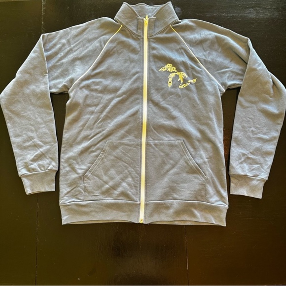 Michigan Medium Blue Zip Up Hoodie Hiking Outdoors Vacation